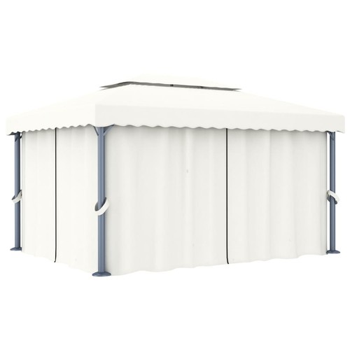 Tonnelle avec rideau 4x3 - avec, m