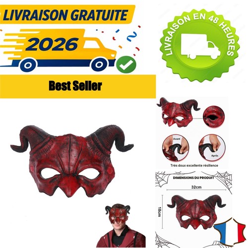 Masque halloween diable - masque,