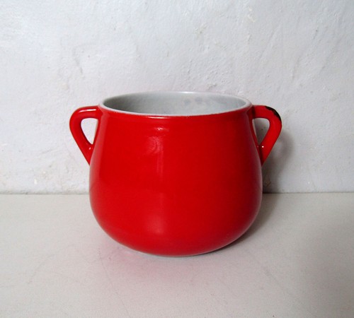 Ancien petit chaudron rouge - petit,
