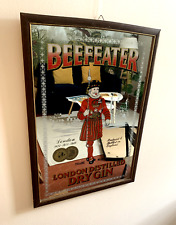 Miroir Publicitaire Vintage Beefeater London Distilled Dry Gin sérigraphié