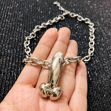 Men BIG PENIS Pendant Necklace 16” Male Genital Rolo Stainless Steel Chain Gift