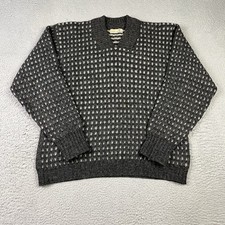 Vintage Cox Moore Sweater Mens Large Gray Shetland Wool Made in England