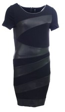 Robe noire stretch faux cuir