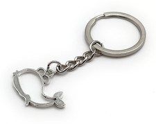 Porte-Clés En Métal En Forme De Queue De Baleine Avec Anneau En Argent