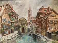 Peinture 1977 Huile Toile Post