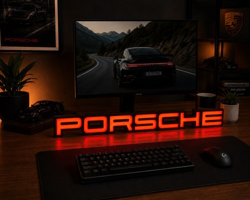 Enseigne led porsche - enseigne,