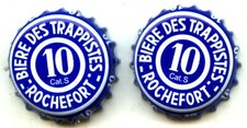 2 Beer Bottle Caps / 2 Beer Capsules: ''TRAPPISTE ROCHEFORT 10'' - Beer be
