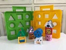 20⚜️ Toy Playskool Suitcase Cubes Educational Awakening Game Surprise Blocks Blocksters