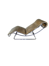 1970's Chrome and Suede Lounger By Italian Designer Guido Faleschini For Mariani