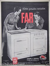 PUBLICITÉ 1959 NOTRE PREMIÈRE CUISINIÈRE FAR DAUPHINE + CONVOITISE - ADVERTISING
