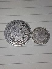 LOT 2 PIECES SUISSE  FRANC 1879B Et 50 Ctes 1963  EN ARGENT 