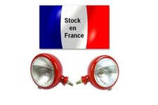 paire phares complet rouge Horizontal "Verre avec Logo Tracteur" Adapt case IH