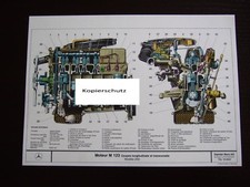 Mercedes Moteur M 123 250 longitudinal and cross section 08/1980
