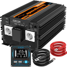 EDECOA Convertisseur 12V 220V Onduleur 3500W Pur Sinus Inverter Télécommande LCD