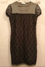 Robe pull grise et noire avant dentelles T36 Neuf Lune  (2111031)