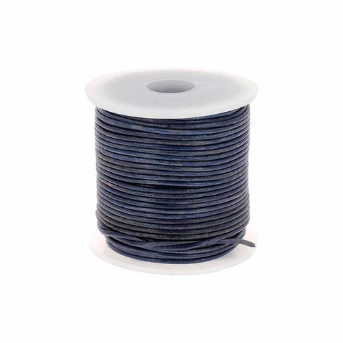 Lacet cuir teinté rond - lacet,