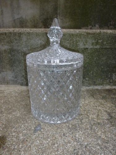 Ancien bocal verre strié - ancien, en