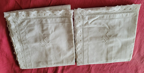 Linge ancien 2 grandes - ,