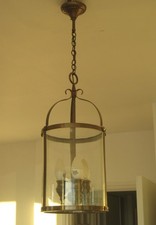 Lustre bronze ancien style Louis XVI 2 feux lanterne 2,2kg