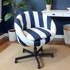 Navy Blue Cabana Stripe Slip Cover, Compatible with IKEA SKRUVSTA