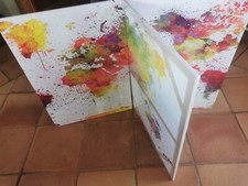 Tableau triptyque abstrait couleurs vives