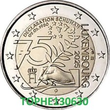 DUO LUXEMBOURG COMMÉMORATIVE 2025 "SCHUMAN ET DUC HENRI" 2 Euro - UNC -