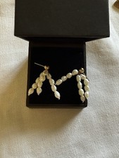 Vintage JCM 14k Freshwater Pearl Cluster Dangle Earrings Unique Classic!