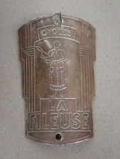 Ancienne plaque de  cadre de vélo La fileuse / cycle / Tour de France