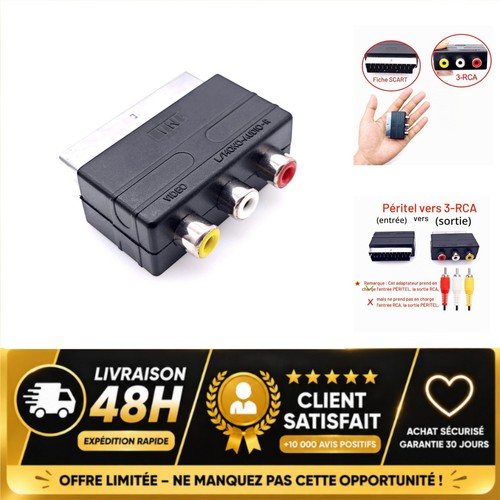 Adaptateur péritel vers rca - adaptateur,