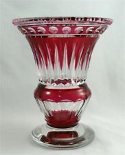 Val Saint Lambert, cut standing vase, red lined crystal, 22.5 cm, 3.2 kg.