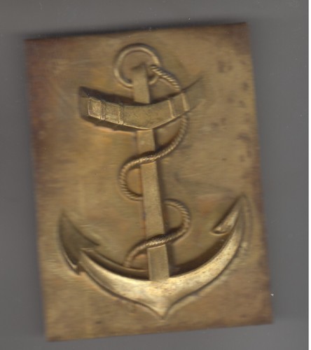 Plaque ancre marine - marine, (laiton)
