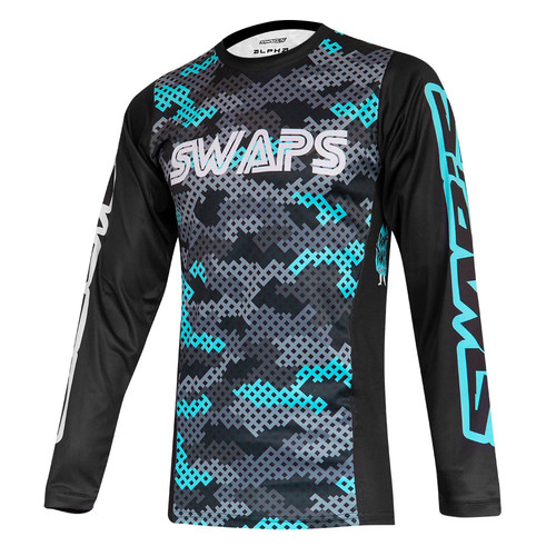 Maillot cross camo bleu - maillot,