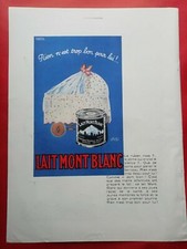 Press advertisement "MILK MONT BLANC" BABY CRADLE signed ORAI from 1930 + TOBAC