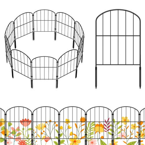 10ft metal wire fencing border - 10ft,