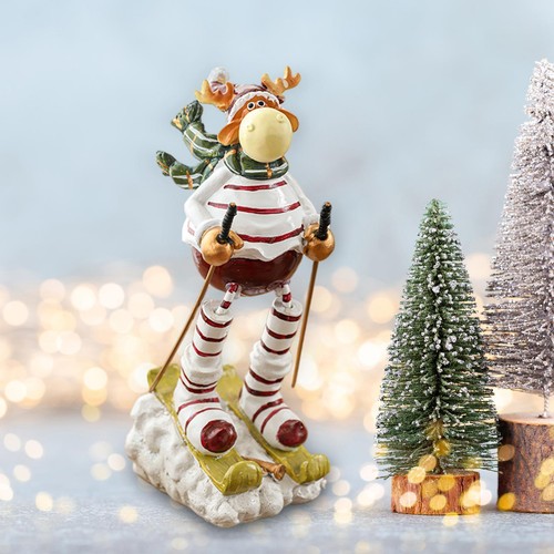 Figurine renne skiant de - de,