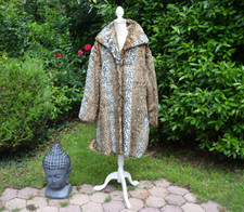 Manteau fausse fourrure luxe  femme  grande taille 54 imprimé  leopard marron