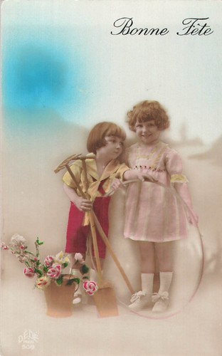 Bleue bonne fete petites - cp,