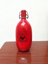 GOURDE LE GRAND TETRAS ROUGE 1L Vintage Metal Emaillé Bouteille Randonnée Nature