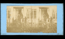 Man and a wheelbarrow, ca.1870, stereo print d&#039;era 10.5x18 Cir