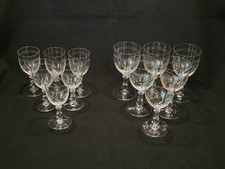 Set of 6 old water glasses + 6 wine glasses engraved Baccarat? 19th century 