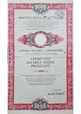 ARNOLDO MONDADORI ACTION WITH SIGNATURE AUROGRAPH (CLIC') ORIGINAL HISTORICAL AND RARE