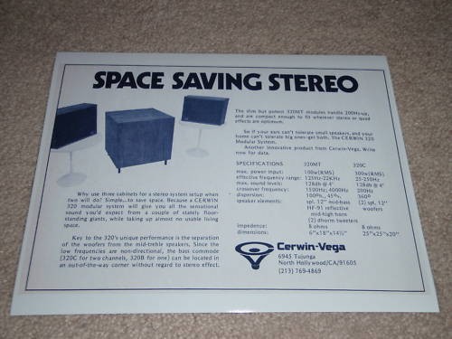 Cerwin vega 320mt sub sat - cerwin,