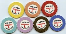 Luxor Set of 7 Roulette Chips Table L Las Vegas 1993