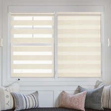 Grandekor Store Enrouleur Jour Nuit de Double Tissu - 50 x 150 cm (lxH) Lin