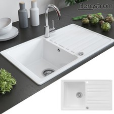Évier céramique BERGSTRÖM VALENCIA, enduit, cuisine, évier à encastrer, bac d’év