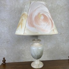 Alabaster lamp double bulbs interior lighting with shade H 45 cm