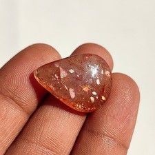 Cabochon pierre précieuse en treillis pierre solaire rouge arc-en-ciel...