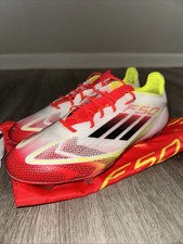 Men's Adidas Adizero F50 Elite FG Soccer Cleats White Red IE1206 Size 11.5