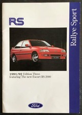 FORD RS Sales Brochure Oct 1991 #FA906/13 ESCORT RS2000 Sierra Cosworth FIESTA