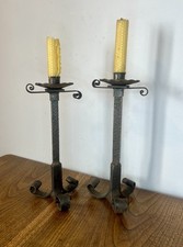 Paire De Bougeoirs En Fer
